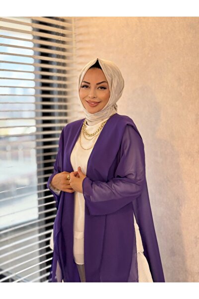 HEAWENİST Hwn6283 Chiffon Hooded Cap Purple