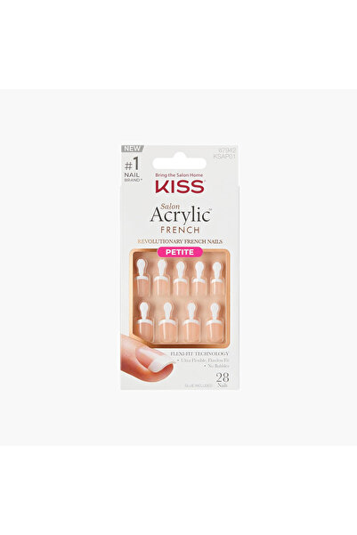 Kiss Cosmetics أظافر فرنسية من الأكريليك بحجم صغير