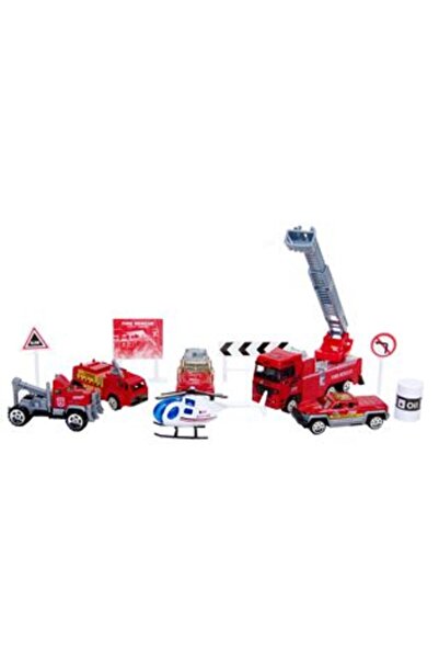 BAMI NETWORK Set Vehicule Pompieri si Accesorii Die Cast 1:87 6 piese