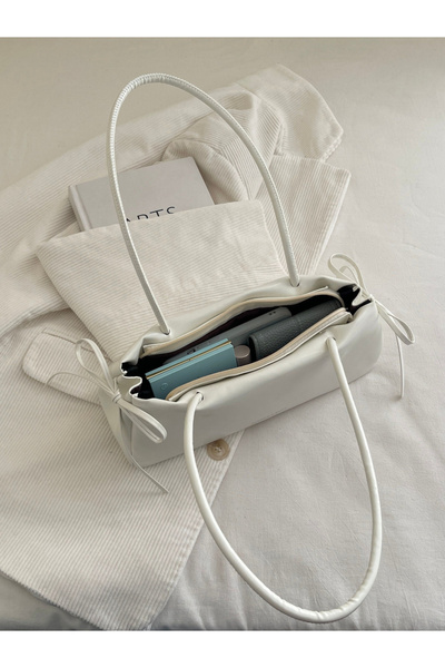 Take Two By Styli White Faux Leather Shoulder Bag