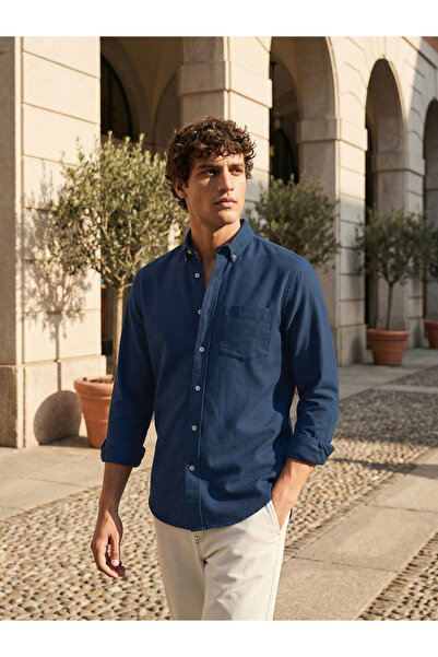 The Indian Garage Co By Styli Men Slim Fit Solid Button-Down Collar Casual Shirt