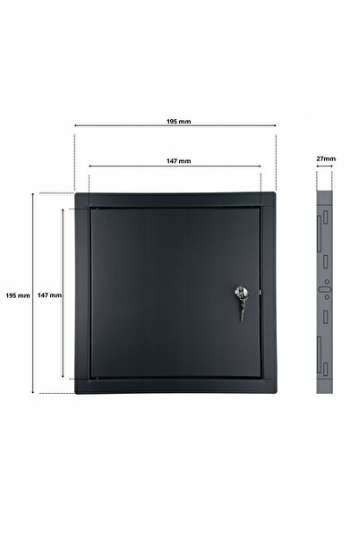 NO BRAND ÎNCUIETORI REVISION METALICE CU CHEIE 15x15 CM METAL GRAFIT