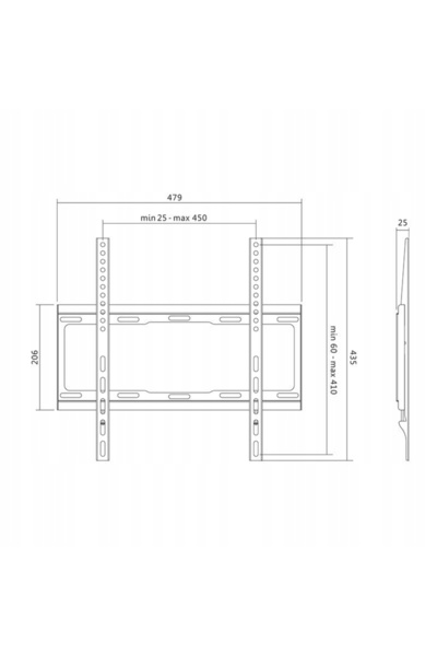 NO BRAND Suport TV de perete rigid 32-55 inch VESA 400x400 40kg LogiLink