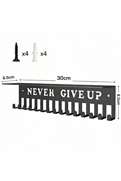 NO BRAND SUPORT DE PERETE DIN METAL PENTRU MEDALII „NEVER GIVE UP” cu raft pe...