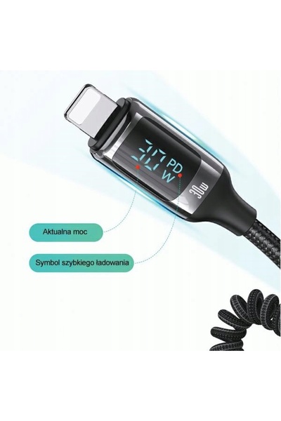 Usams Încărcare. sam. C37 1xUSB+1xUSB-C 60W + cablu Lightning 30W PD+QC Încăr...
