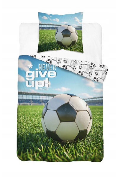 Deco4Home Lenjerie de pat fotbal 160x200 din bumbac, pentru jucători și fani ...