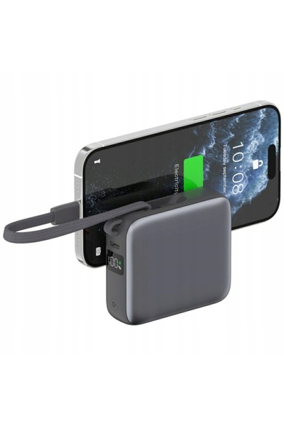 NO BRAND Powerbank cu cablu USB-C încorporat de 15cm 4smarts Pocket Dual 1000...