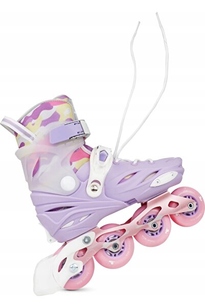 NO BRAND Pantofi de skate pentru fete, ajustabili, 29-32, roți de cauciuc 80A...