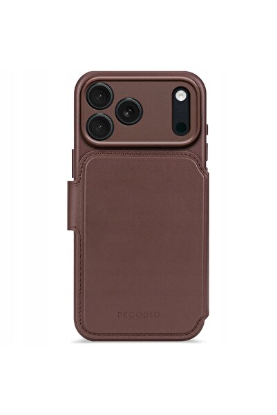 decoded Husă iPhone 17 Pro Max - Husă din piele cu suport pentru carduri, Bronz