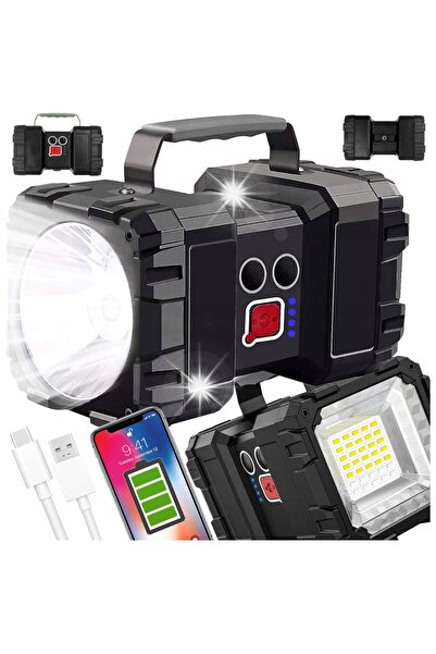 NO BRAND Lanternă tactică LED puternică, reîncărcabilă USB, proiector 1200LM