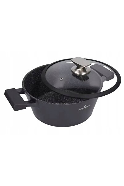 ZWIEGER Set BLACK STONE Oală cu capac 28cm + Cratiță 16cm + 3 Tigăi