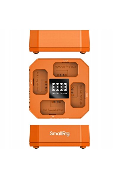 SmallRig 5749 - încărcător cu patru canale pentru baterii NP-FW50, USB-C