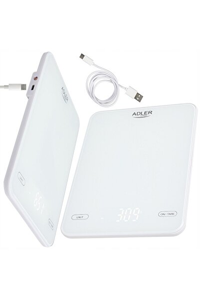 adler Cântar electronic de bucătărie, cu o capacitate de până la 10 kg, reînc...