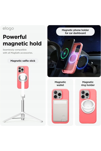 NO BRAND Husă pentru iPhone 16 Pro Elago din silicon cu MagSafe, roz