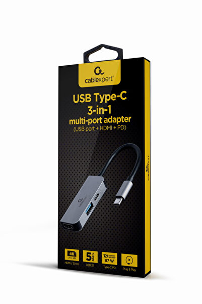 Gembird Hub A-CM-COMBO3-02 USB Tip C 3.2 Gen. 1, Pasiv