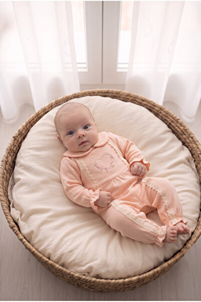 ZEYNUKO Baby Girl Heart Embroidered 3-6-9 Months Jumpsuit Newborn Hospital Re...