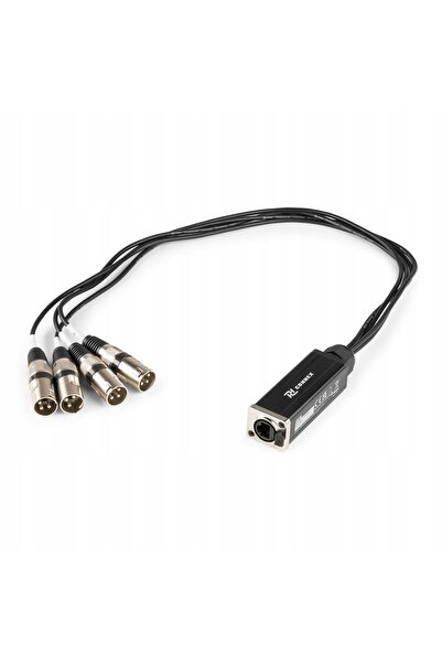NO BRAND Adaptor splitter DMX cu 4 XLR (tată) la conectori RJ45 0,7m