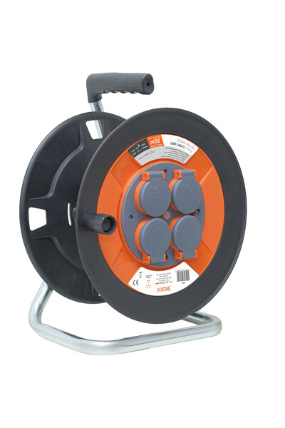 Virone Tambur de priză pe prelungitor IP44, 4 prize cu clapetă, 16A 230V, 50m...