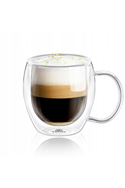 NO BRAND Cană cu perete dublu pentru cafea și ceai 500 ml Wilmax STICLĂ TERMICĂ