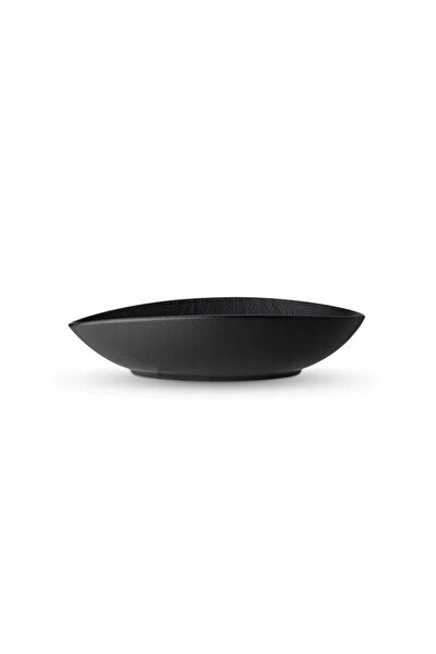 NO BRAND Salaterka oval wilmax 30x19,5x7 cm porțelan negru cu imitație de piatră