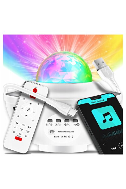 Galaxia Proiector Stele pentru Copii cu Lampa de Noapte si Difuzor Bluetooth,...