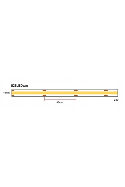 NO BRAND LED COB STRONG BAND 24V 528 LED-uri/m 14W/m culoare ALB NEUTRAL PRO 5mb