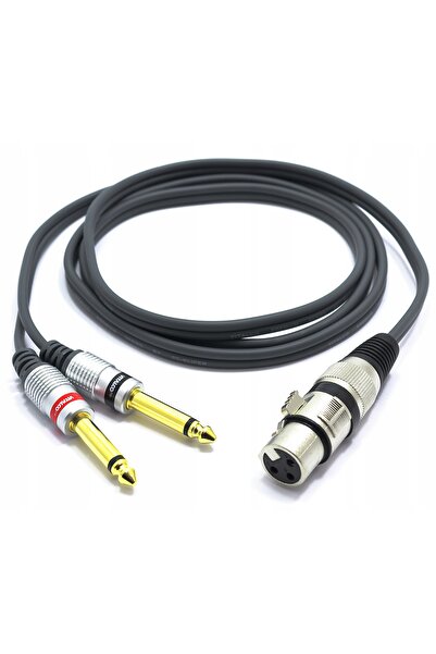 NO BRAND Cablu adaptor mufă XLR la 2x jack 6.3 TS mono Vitalco