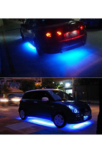3M Lumină LED pentru iluminarea șasiului mașinii, Bluetooth, bandă RGB de 120CM