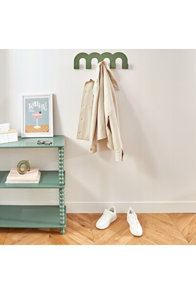 Atmosphera Umeraș metalic ondulat verde cu 5 cârlige 50 x 15.7 cm