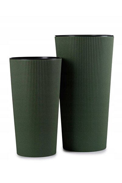 HowHomely 2x Ghiveci POT cu inserție, înalt, pentru grădină, 57 cm, set subți...