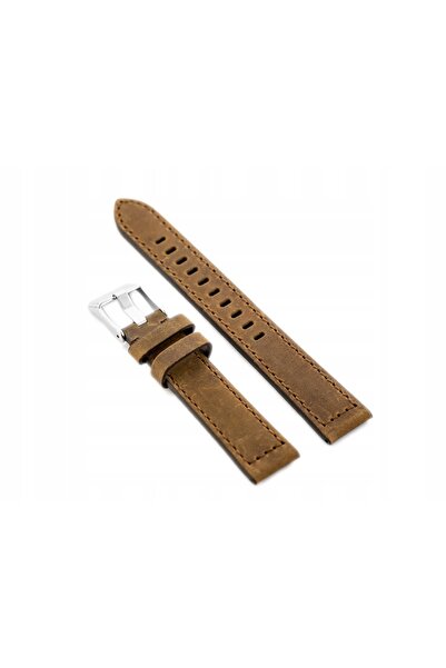 NO BRAND Curea de piele pentru ceas W25 - Maro - 22mm +TELESKOPY