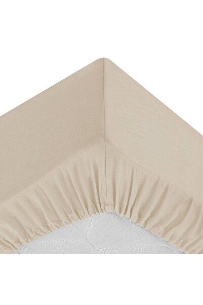 Atmosphera Cearșaf de pat din bumbac bej cu elastic 140x190 cm