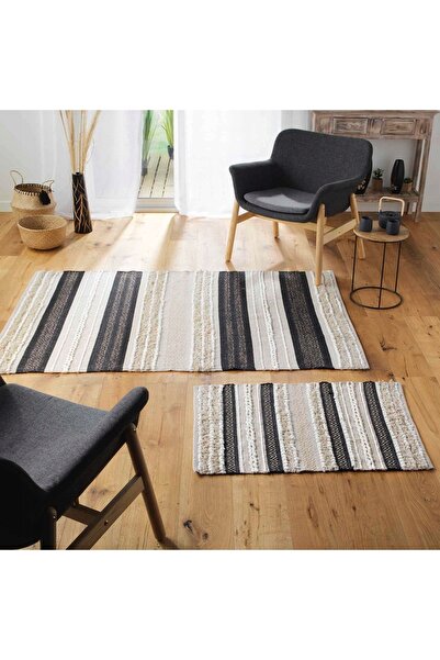 Douceur D'INTERIEUR DYWAN bej negru BUMBAC BOHO 60 x 90 FANCY