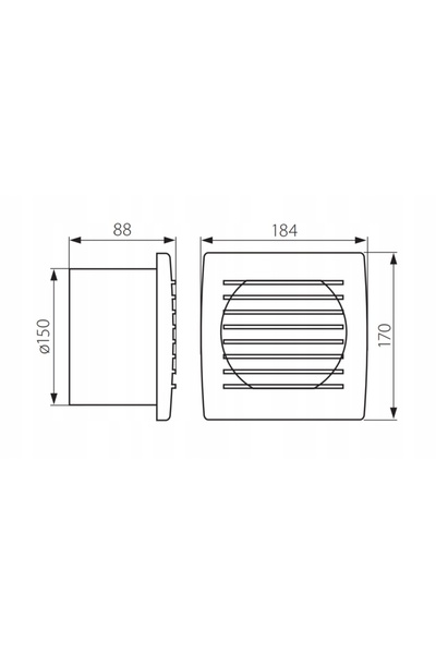 KANLUX Ventilator de baie fi 150mm, cu cablu și ștecher