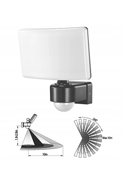 Adviti Proiector ermetic TOS LED 30W de grădină cu senzor PIR, gri
