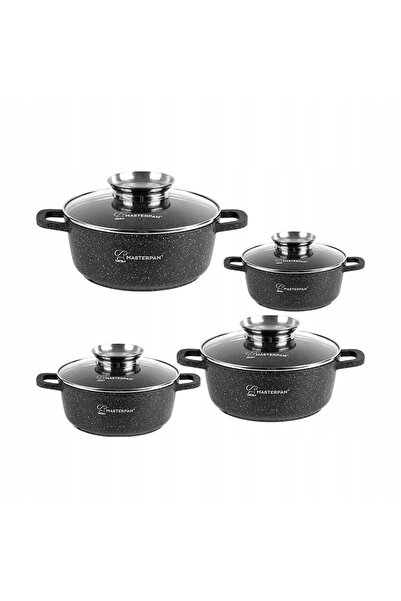 Masterpan Set de vase din marmură 8el AROMA pentru inducție și gaz - negru