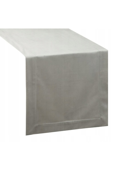Eurofirany Față de masă MELINDA 140x180 cu bandă decorativă argintie, decor g...
