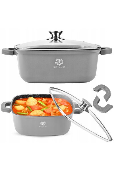 NO BRAND Oală mare de gătit, pentru inducție și gaz, din granit, 6,5L, 28cm, ...
