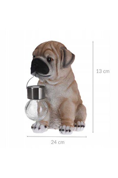 Home Styling Collection FIGURINĂ CĂțeluș MOPS CU LAMPĂ SOLARĂ 22 x 24 x 13 CM...