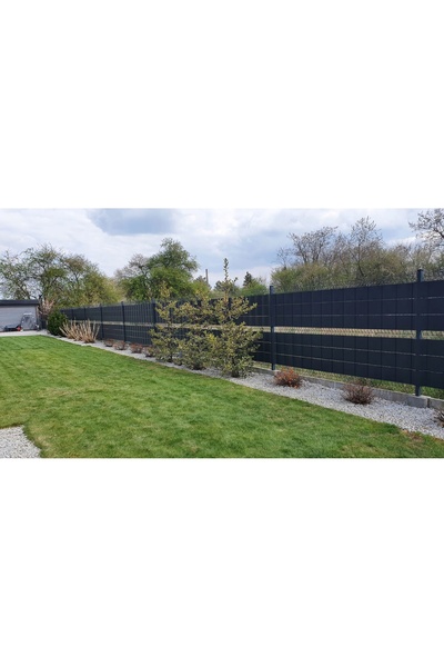 NO BRAND Bandă pentru gard 19cm x 35m, culoare grafit, pentru protecția panou...