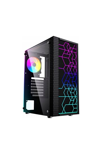 Gembird Fornax 2500 Midi Tower RGB LED Carcasă de gaming modernă cu ventilație