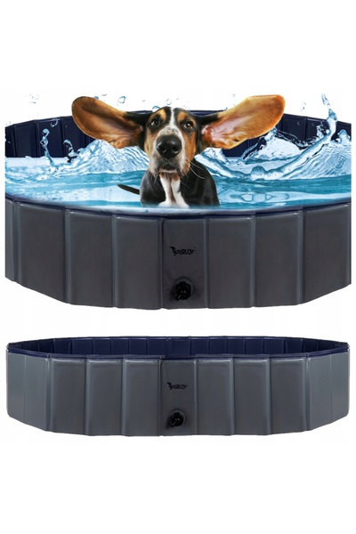 NO BRAND Piscină pentru animale de companie Mare 160x30cm Pliabilă Durabilă 5...