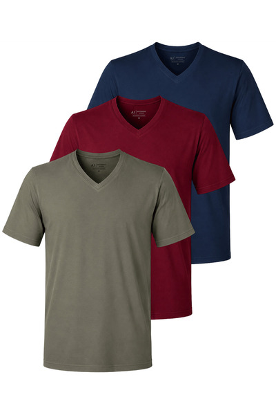 ANTHONY JACKSON 3-Pack Premium Men's V T-Shirt Moonlight