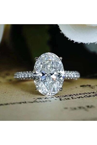 Choice1 6 WHITE New 925 Sterling Silver Oval 4ct Lab Diamond Ring Engagement ...