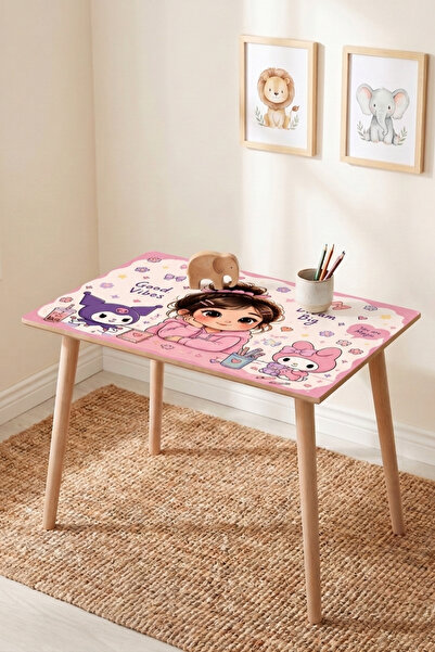 DeepCraft Best Quality Desenli Montessori Çocuk Çalışma Masası, Çocuk Odası A...