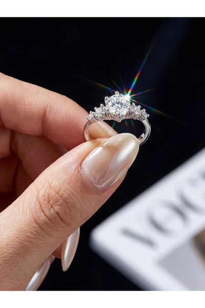 Choice1 8 silver 1 Carat Moissanite 925 Sterling Silver Real 1CT Certified Mo...