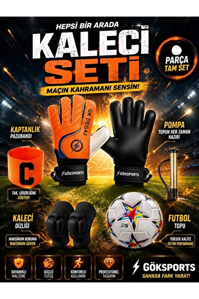 Gök Sports قفازات حارس المرمى للأطفال مع ضمادة للمعصم وواقي للركبة لكرة القدم...