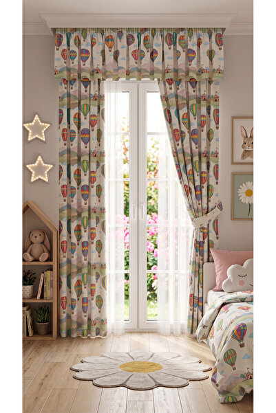 TOLLY PAW Baby & Kids Curtain Colored 2-Wing Cornice Short Background Curtain...