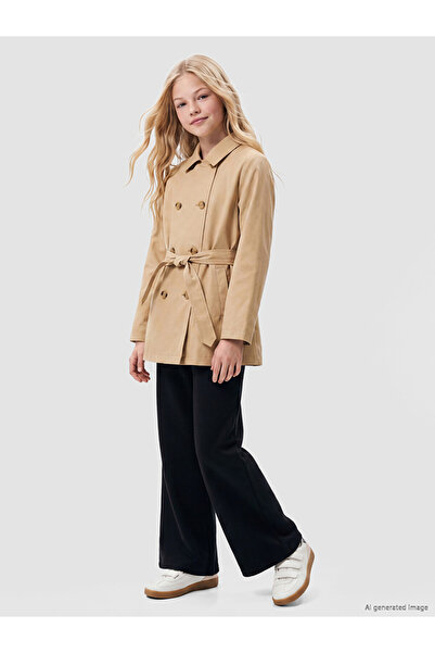 LC Waikiki Belted Girl's Trench Coat