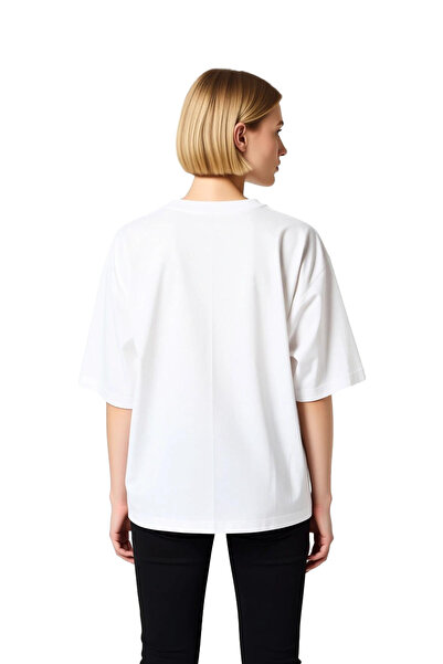 PayBuy Women's Oversize T-Shirt Hand Drawn Tulip Flower Print Relaxed Fit Sho...